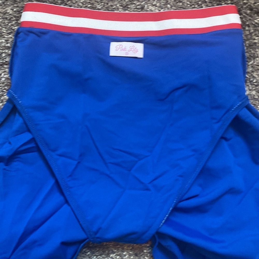 Pink Lily 2 Piece Swimsuit Sports Bra Type Top Bottoms Under Attached Skirt NWOT - Picture 10 of 10